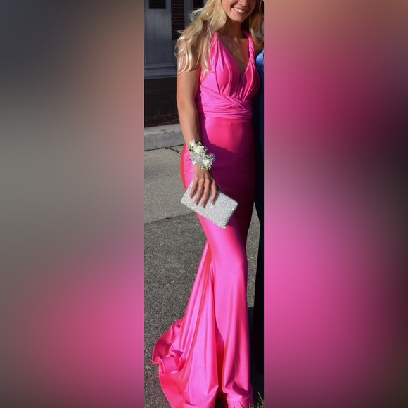 Jessica Angel Neon Pink Prom Dress - Picture 3 of 6